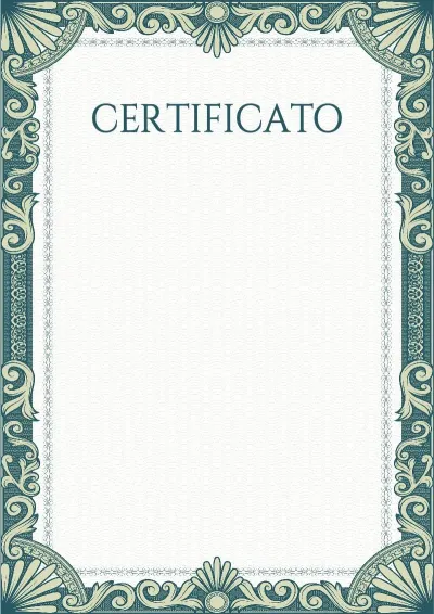 Modello di certificato artistico «Maniche Verdi»