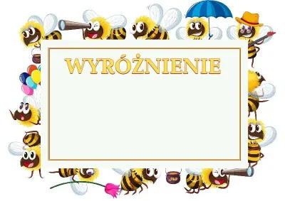 Szablon dziecięcego wyróżnienia «Wesołe pszczółki»