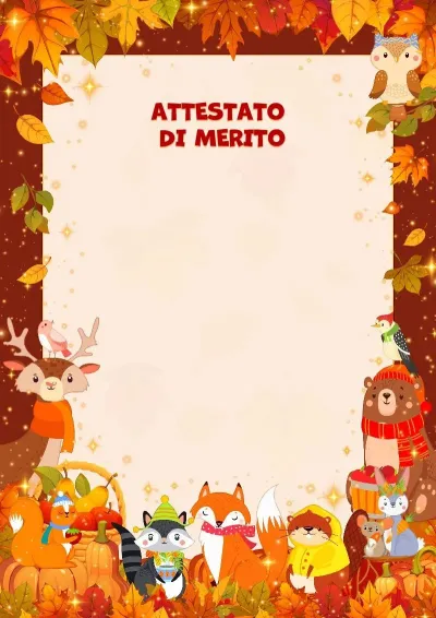 Modello di attestato «Ospiti della fiaba autunnale»