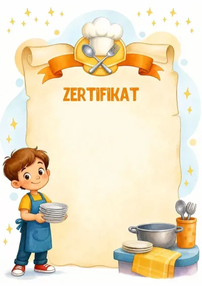 Zertifikat-Vorlage „Bester Tischdienst“