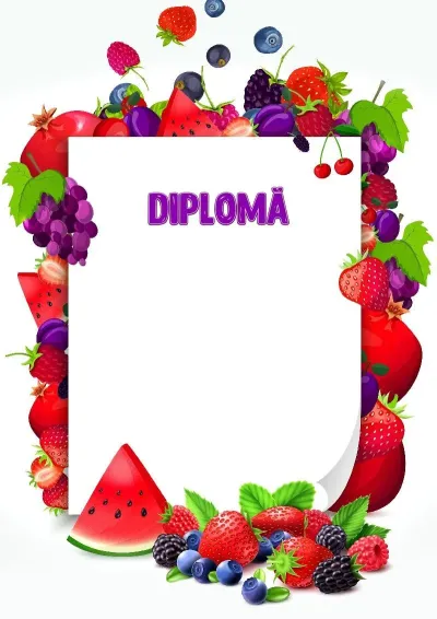 Șablon de diplomă pentru copii „Mix de fructe de pădure”