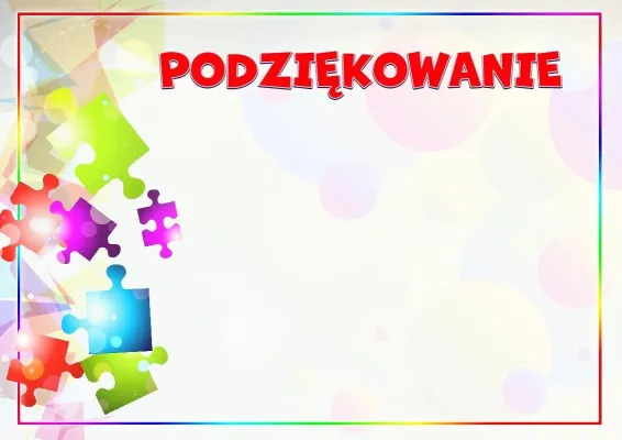 Szablon dziecięcego podziękowania «Kalejdoskop kolorów»