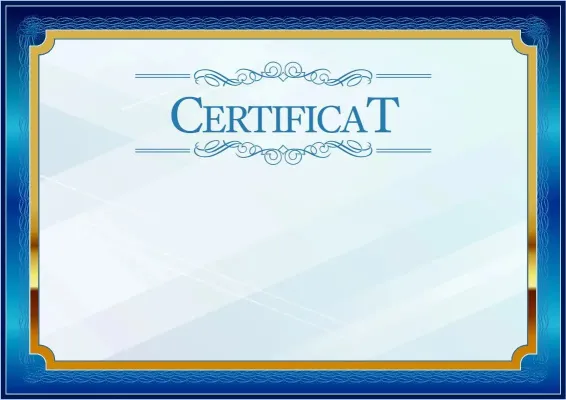 Șablon de certificat solemn «Albastru în auriu»