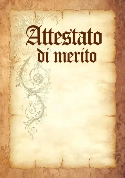 Modello artistico per attestato «Resistenza della pergamena»