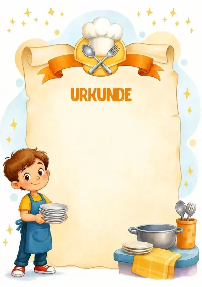 Urkunden-Vorlage „Bester Tischdienst“