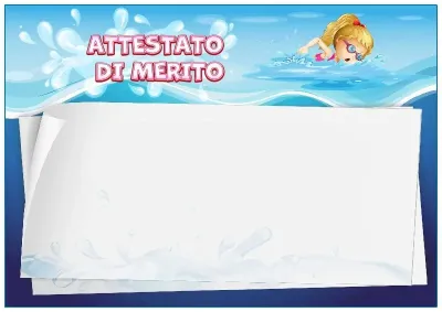Modello di attestato per bambini «La mia piscina»