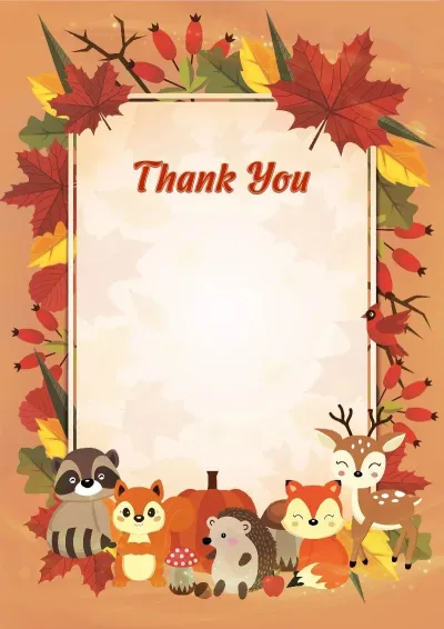 Children's Letter of Appreciation Template 'Autumn Friends'