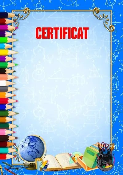 Modèle de certificat «Rentrée scolaire»