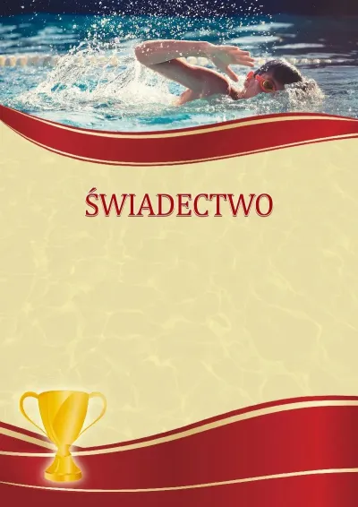 Szablon sportowego świadectwa «Pływanie sportowe»