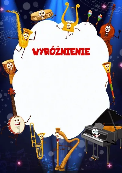 Szablon dziecięcego wyróżnienia «Pląsy»