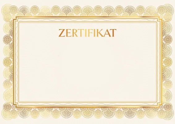Zertifikat-Vorlage „Goldener Glanz“