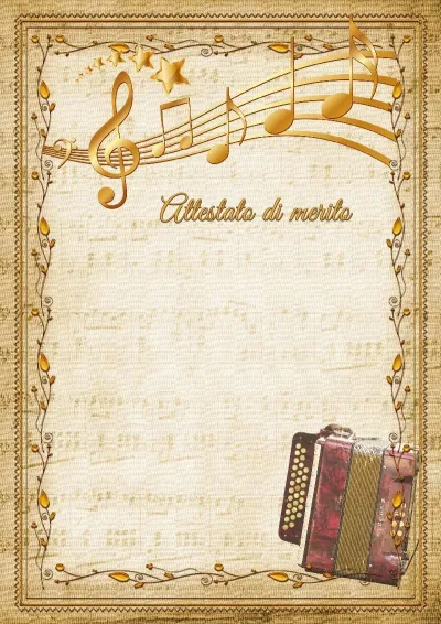 Modello di attestato musicale «Fisarmonica»