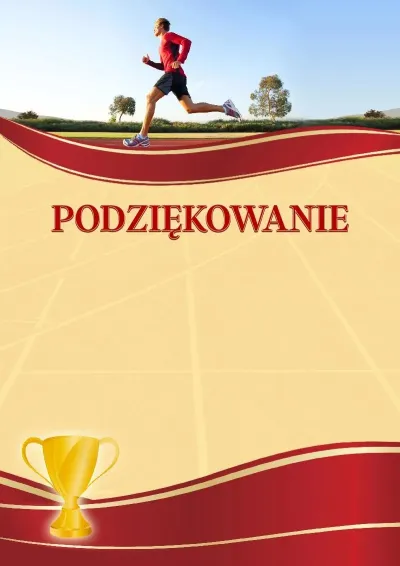 Szablon sportowego podziękowania «Bieg»