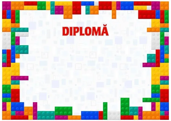 Șablon de diplomă pentru copii „Culorile copilăriei”