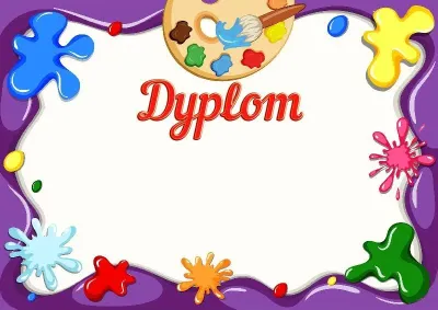 Szablon dziecięcego dyplomu «Barwy dzieciństwa»