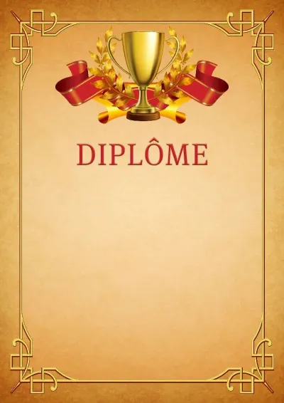 Modèle de diplôme sportif «Victoire»