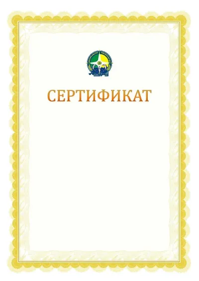 Ресми сертификаттың №17 үлгісі