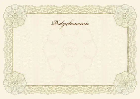 Szablon podziękowania «Klasyczny standard»