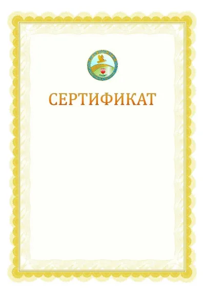 Ресми сертификаттың №17 үлгісі