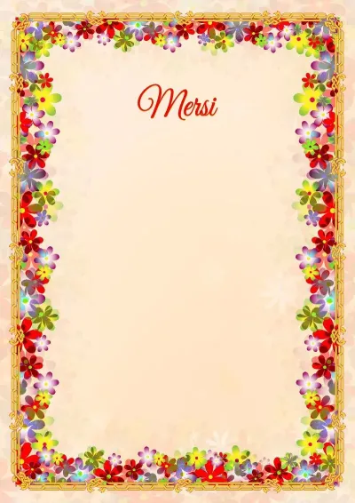 Modèle de lettre de remerciement «Fleurs de printemps»