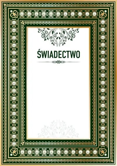 Szablon uroczystego świadectwa «Renesans»