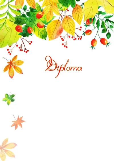 Artistic diploma template 'Autumn Tango'