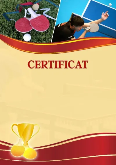 Modèle de certificat sportif «Tennis de table»
