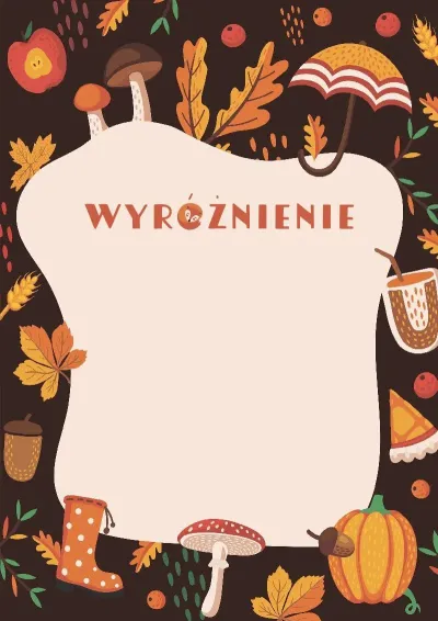 Szablon dziecięcego wyróżnienia «Cisza jesieni»