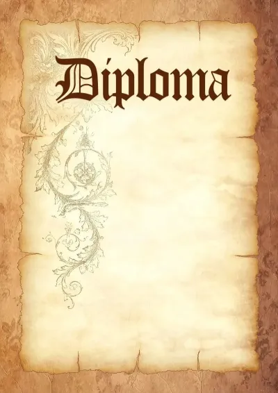 Artistic Diploma Template 'Parchment Strength'