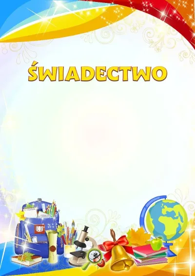 Szablon szkolnego świadectwa «Jaskrawe kolory»