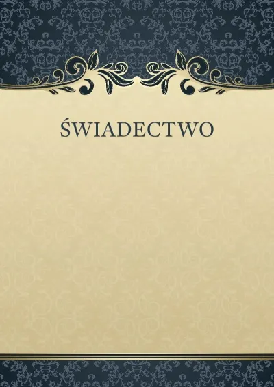 Szablon artystycznego świadectwa «Tajemniczy wzór»