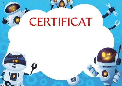 Modèle de certificat pour enfants «Robots amusants»