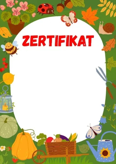 Zertifikat-Vorlage „Waldernte“