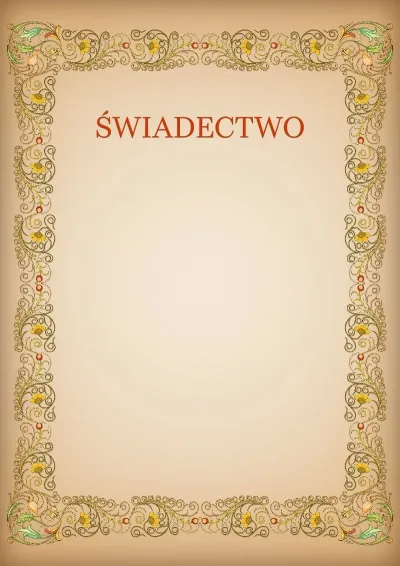 Szablon artystyczny świadectwa «Wzory»