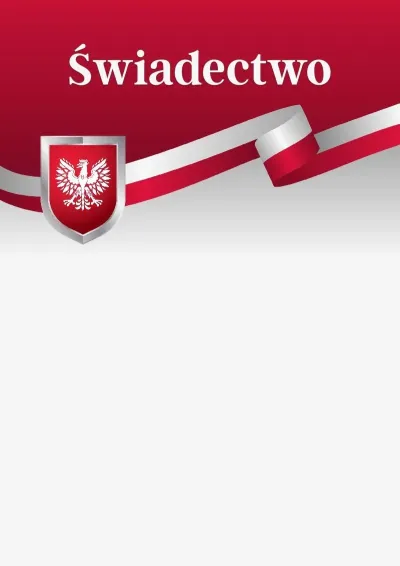 Herbowy szablon świadectwa