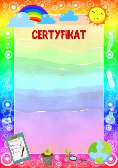Szablon dziecięcego certyfikatu «Młody odkrywca»