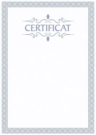 Șablon de certificat solemn „Briza albastră”