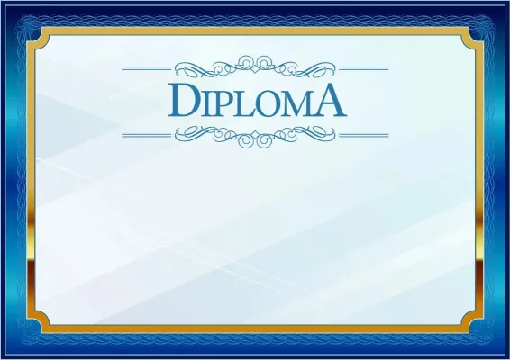 Formal Diploma Template 'Blue in Gold'