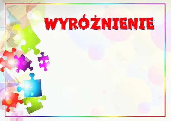 Szablon dziecięcego wyróżnienia «Kalejdoskop kolorów»