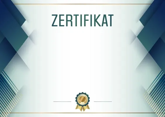 Vorlage für ein feierliches Zertifikat „Blauer Stahl“