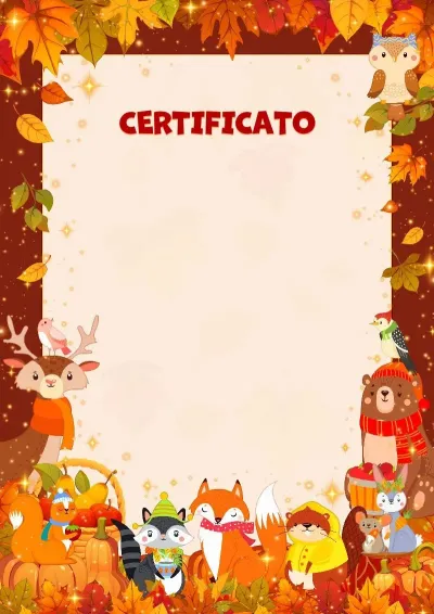 Modello di certificato «Ospiti della fiaba autunnale»