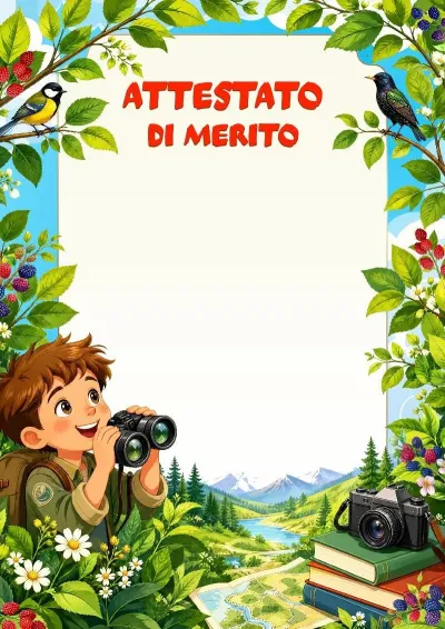 Attestato per bambini «Il meraviglioso mondo vicino» diplomi