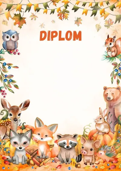 Vorlage für Kinder-Diplom „Hüter des Waldes“
