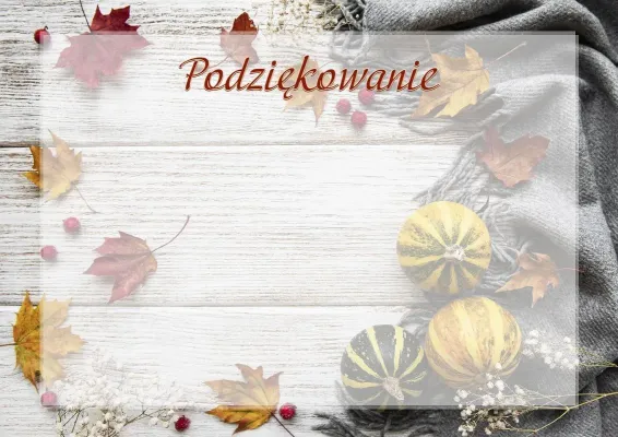 Szablon artystycznego podziękowania «Ciepła jesień»