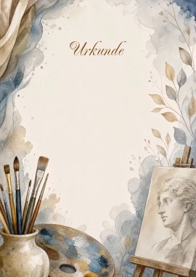 Urkunden-Vorlage „Aquarell-Etüde“