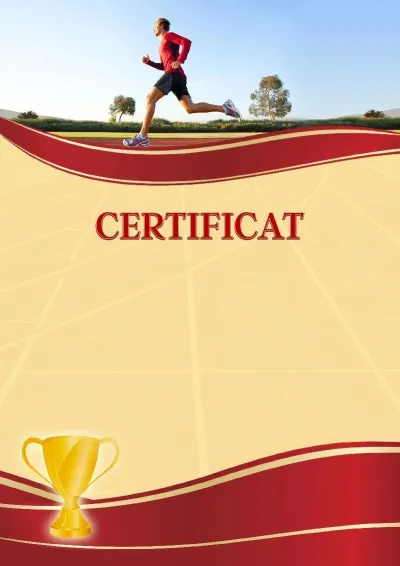 Șablon de certificat sportiv «Alergare»