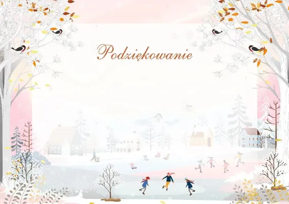 Artystyczny szablon podziękowania «Pierwszy dzień zimy»