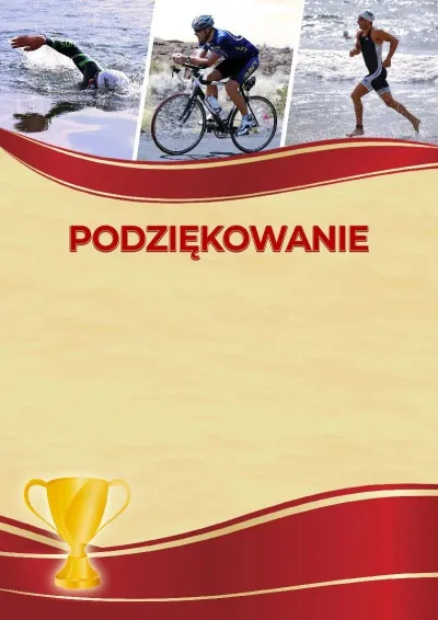 Szablon sportowego podziękowania «Triathlon»