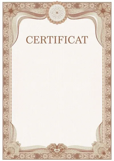 Șablon solemn pentru certificat nr. 3