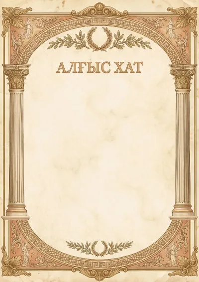 «Олимп» мектеп алғыс хатының шаблоны